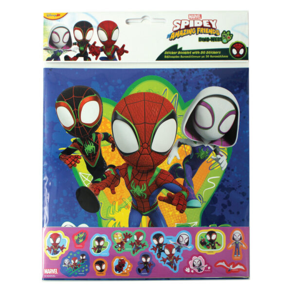 Spindelmannen Spidey Dino-Webs klistermärkesalbum med 50 klistermärken