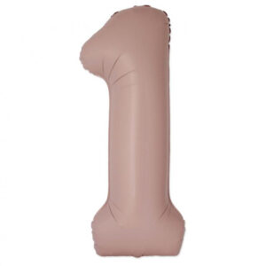Number Vintage Matt Rosa Nummer 1 Folieballong 76 cm