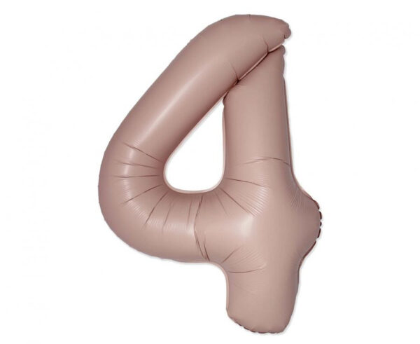 Vintage matt rosa folieballong siffra 4, 76 cm