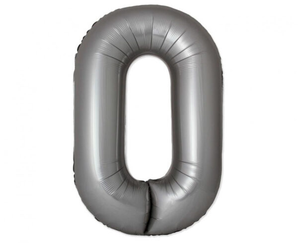 Siffra Månsken Matt Silver Folieballong 0, 76 cm