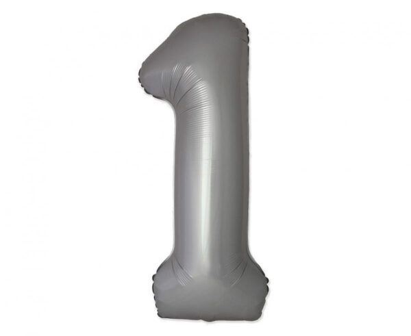 Number Moonlight Matt Silver Nummer 1 Folieballong 76 cm