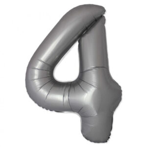 Siffra Månsken Matt Silver Folieballong 4, 76 cm