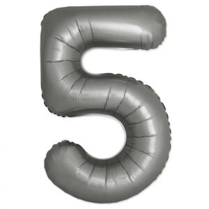 Siffra 5 Matt Silver Folieballong, 76 cm