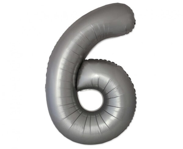 Siffra 6 Folieballong Matt Silver 76 cm