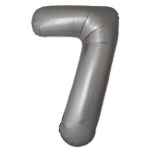Number Månsken Matt Silver 7 Folieballong 76 cm