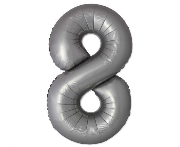 Siffra 8 Folieballong Matt Silver 76 cm