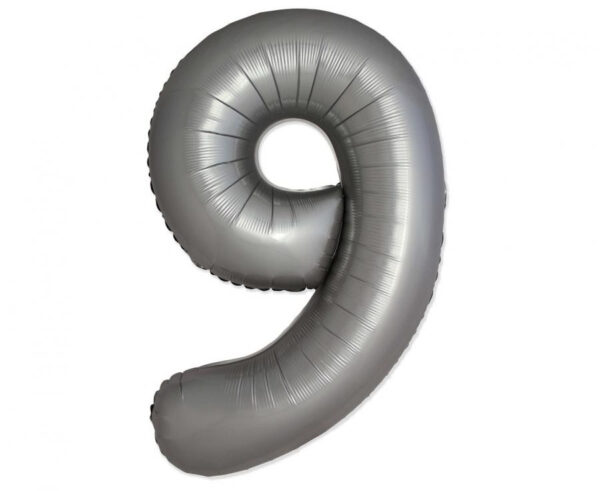 Siffra 9 Folieballong Matt Silver 76 cm