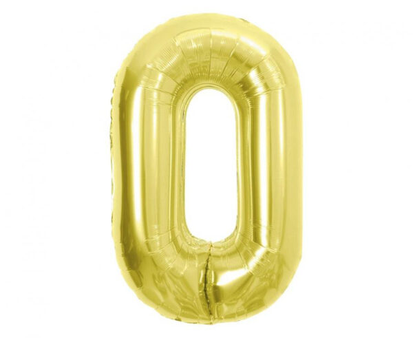 Guld folieballong siffra 0, 85 cm
