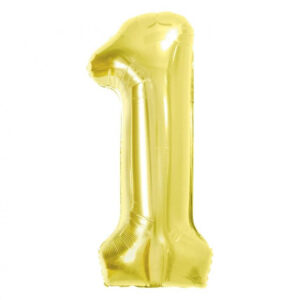 Siffersballong Guld Folie Nummer 1, 85 cm