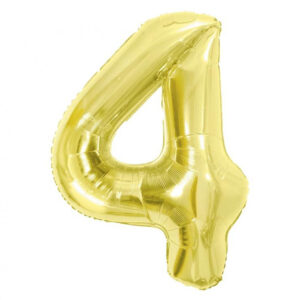 Guld Siffra 4 Folieballong 85 cm