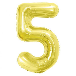 Sifferballong Guld 5 Folieballong 85 cm