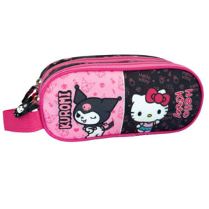 Hello Kitty & Kuromi pennfodral med 2 fack 23 cm