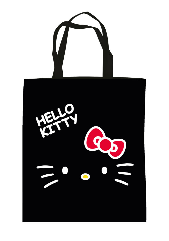 Hello Kitty svart canvas shoppingväska 44 cm