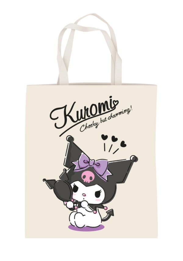 Hello Kitty Kuromi Charmig canvas shoppingväska 44 cm