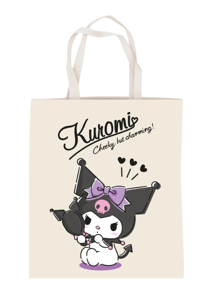 Hello Kitty Kuromi Charmig canvas shoppingväska 44 cm