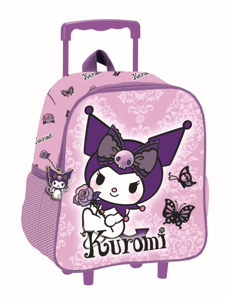 Hello Kitty Kuromi lila rullande ryggsäck för småbarn 32 cm