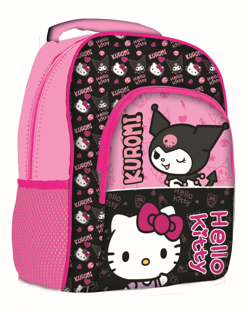 Hello Kitty & Kuromi Rosa skolväska, 40 cm