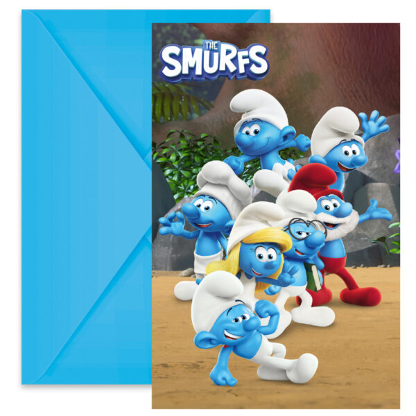 Smurfarna inbjudningsset 6 delar FSC