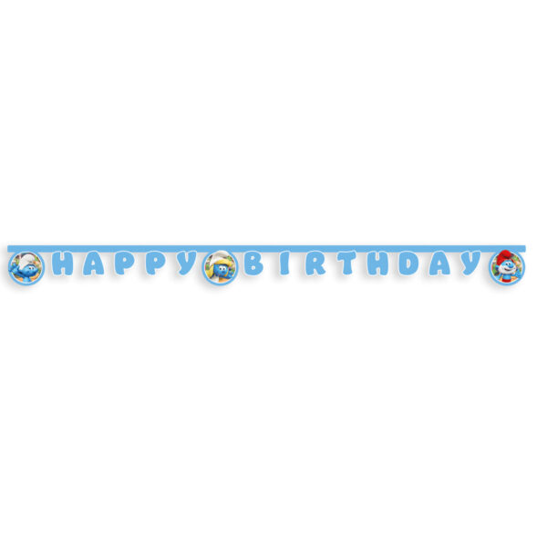 Smurfarna Glad födelsedag-banner 200 cm FSC