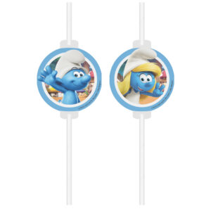 Smurfarna papperssugrör, 4-pack FSC, 22 cm