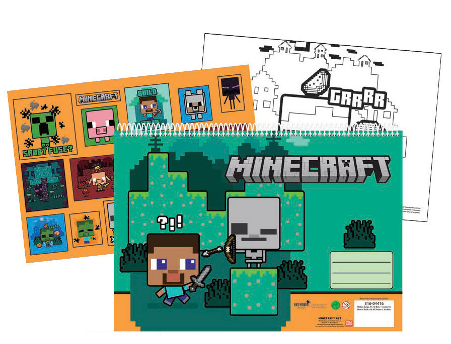 Minecraft Ritblock A4 – 40 Ark och Klistermärken