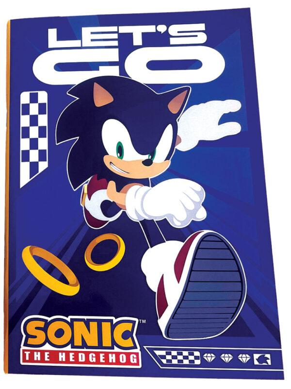 Sonic the Hedgehog B/5 linjerad anteckningsbok, 40 sidor