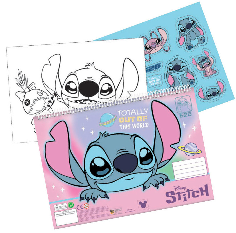 Disney Lilo och Stitch Skissblock A4 – 40 blad och klistermärken och målarbilder
