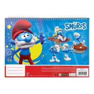 Smurfarna A4 Spiralblock med 40 blad och klistermärken