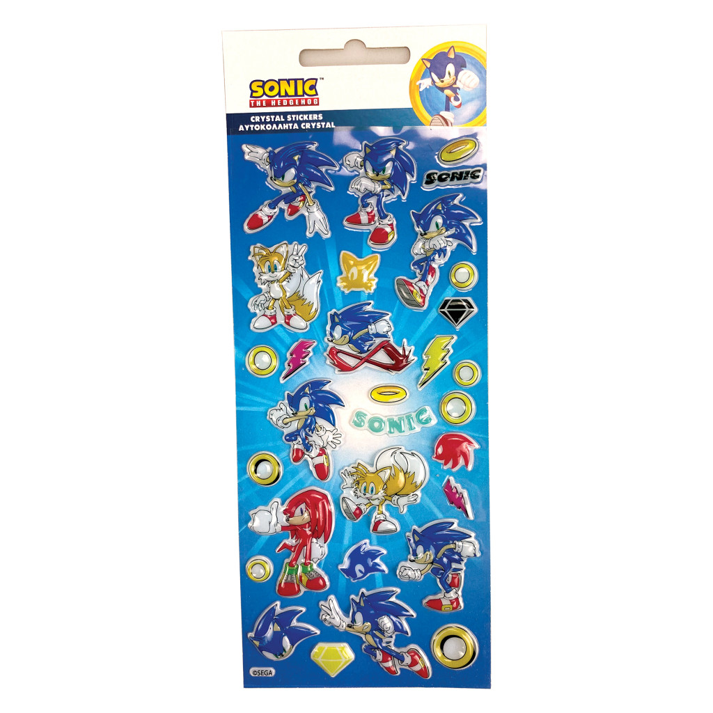 Sonic the Hedgehog Trio Bubbelklistermärken – 3D-klistermärken 10 x 25 cm