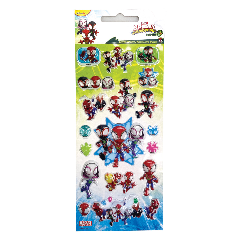 Marvel Spidey and His Amazing Friends Bubbelklistermärken – 3D-klistermärken 10 x 25 cm