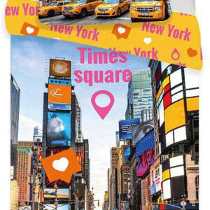 Travel Times Square New York påslakan set 140×200 cm, 70×90 cm