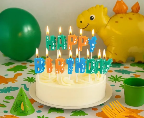 Dinosaurie Födelsedagsljus – Happy Birthday - Bild 2