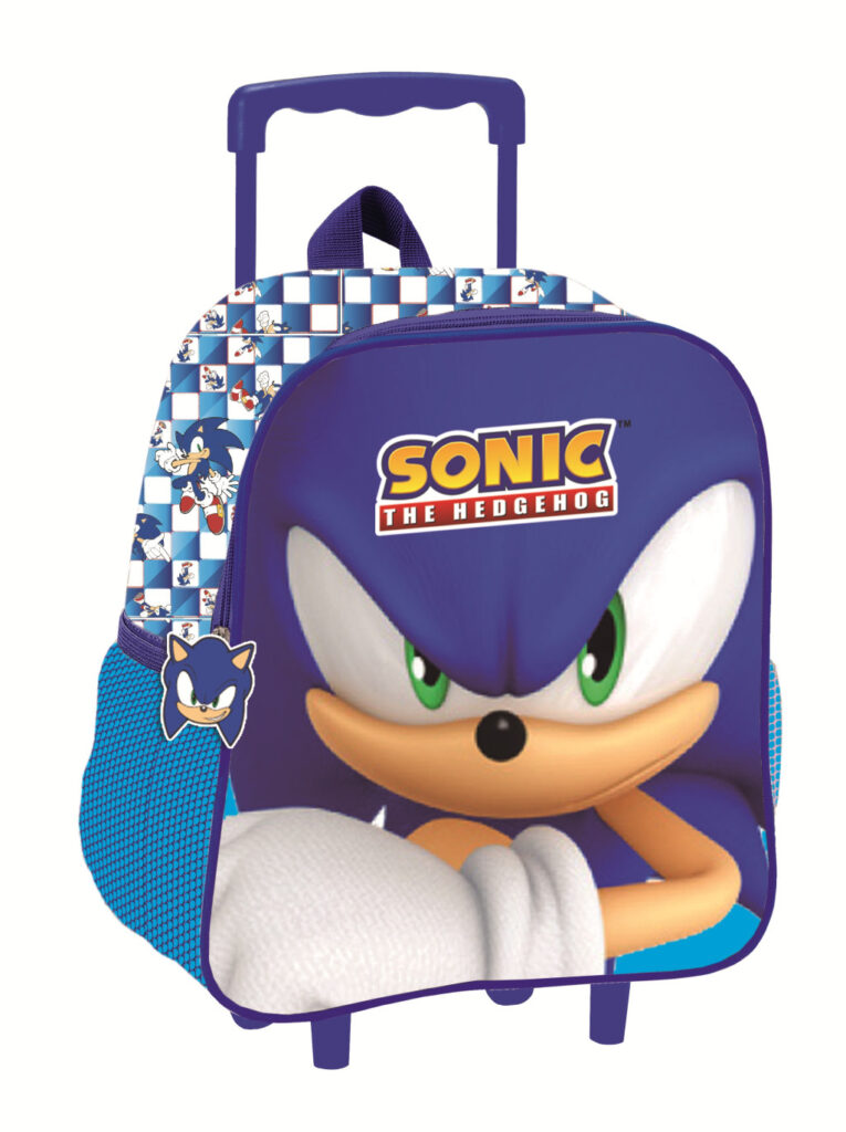 Sonic the Hedgehog modern rullande 3D förskoleryggsäck, 32 cm