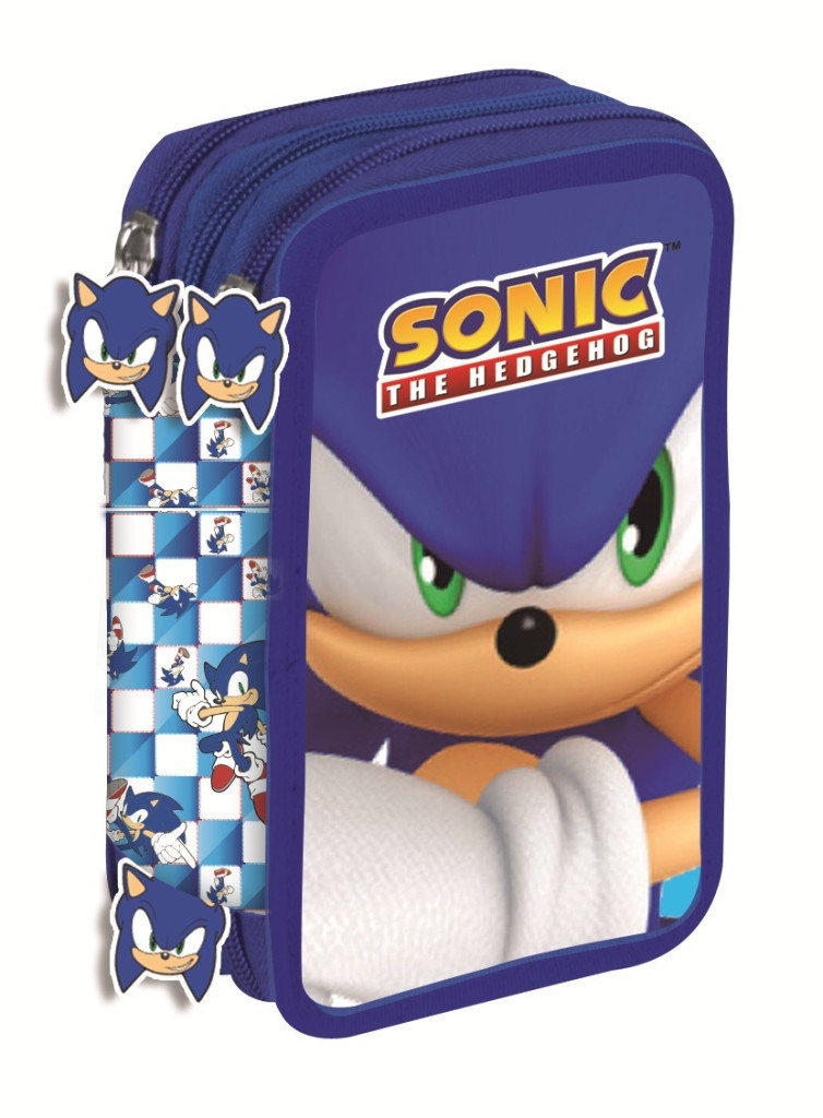 Sonic the Hedgehog Modern Giotto 3-vånings pennfodral fyllt