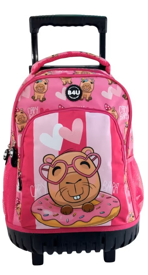 Capybara Donut Premium rullande skolväska, 44 cm