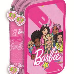 Barbie Fyllt Pennfodral 3 Fack – 40 Delar