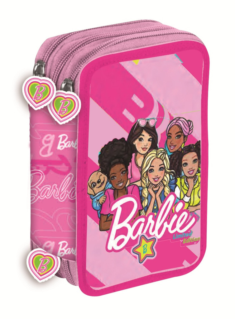 Barbie Fyllt Pennfodral 3 Fack – 40 Delar