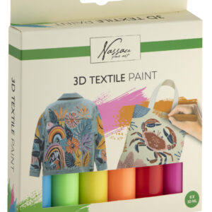Colour Nassau 3D neon textilfärg set 6 delar