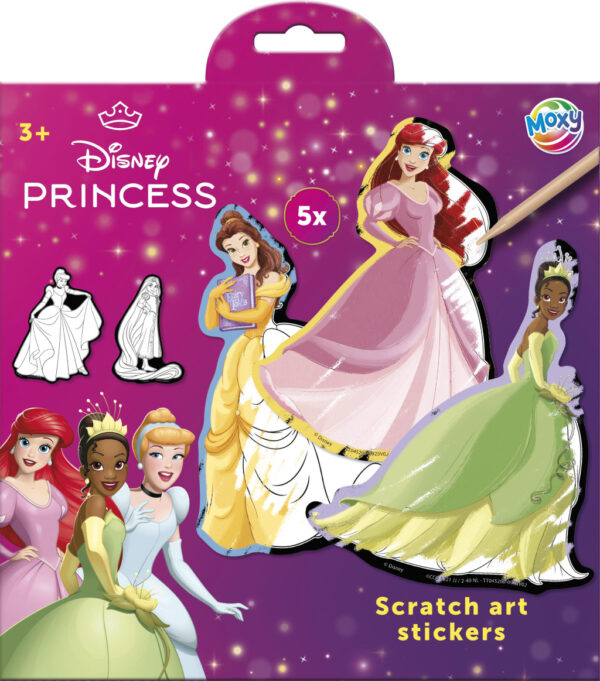 Disney Princess sagoset med 5 skrapklistermärken