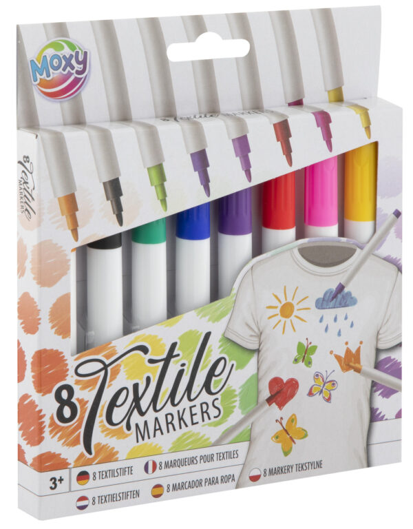 Colour set med 8 textilpennor