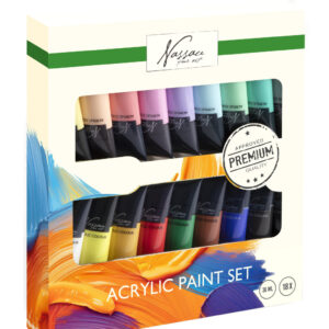 Colour Nassau Set med 18 akrylfärger