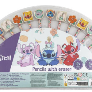 Disney Lilo and Stitch färg- och grafitpennor med sudd, 20 delar