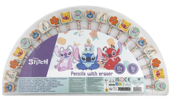 Disney Lilo and Stitch färg- och grafitpennor med sudd, 20 delar