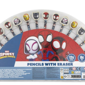 Spindelmannen Spidey Friends färg- och grafitpennor med sudd, 20 delar