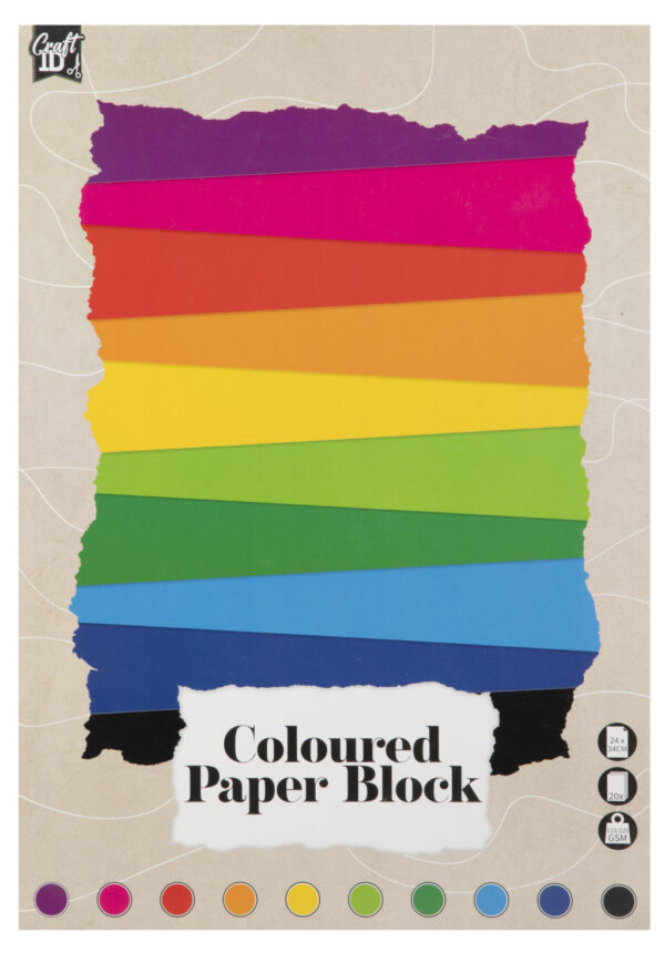 Colour Craft färgglatt ritblock 24x34 cm 12 färger