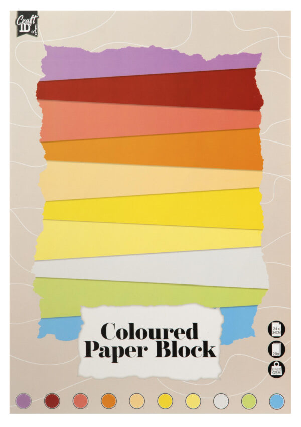 Colour Craft ritblock 24x34 cm 12 färger