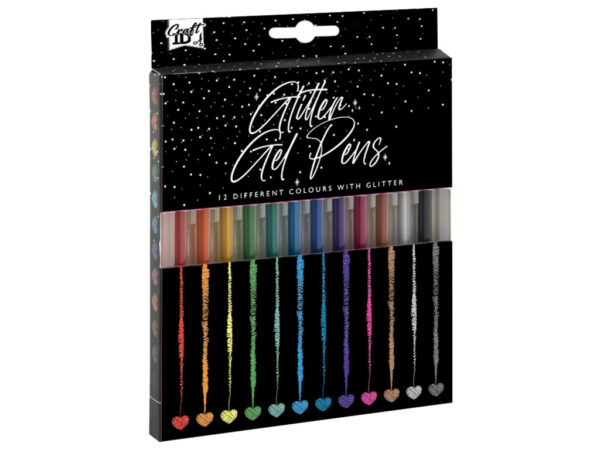 Colour Craft glitter gelpennor, set om 12