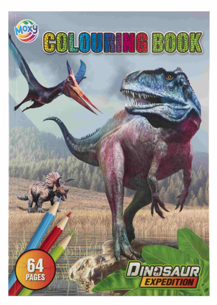 Färgläggningsbok Dinosaurieexpedition A4, 64 sidor