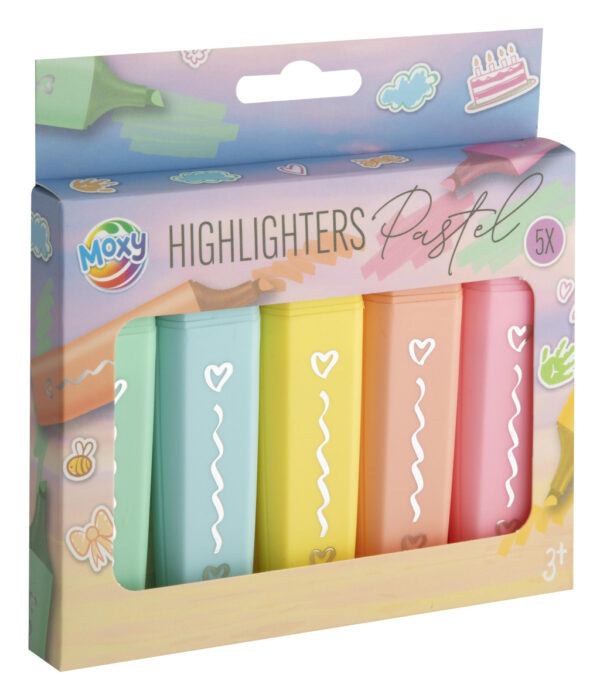 Colour Pastel set med 5 överstrykningspennor