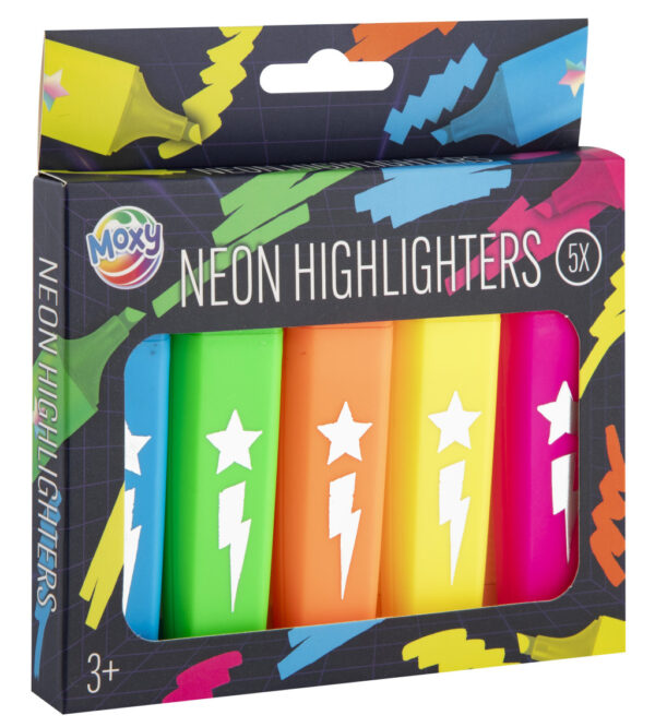 Colour Neon set med 5 färgglada överstrykningspennor